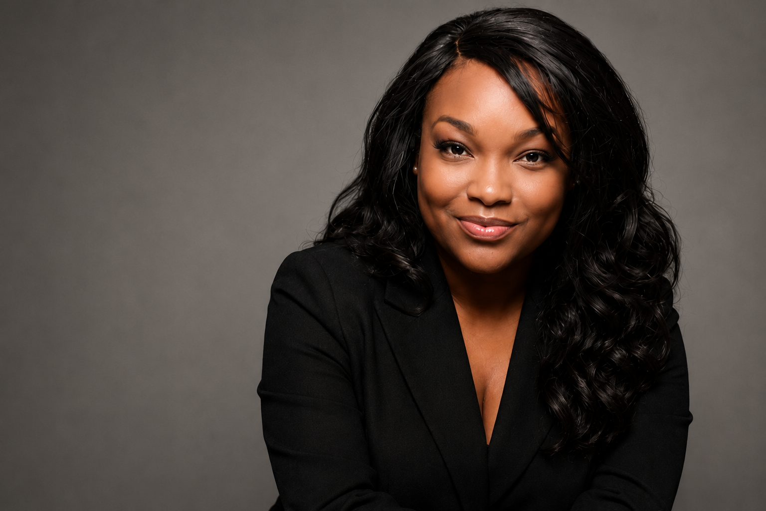 Tuesday Lewis-Harris in a black blazer